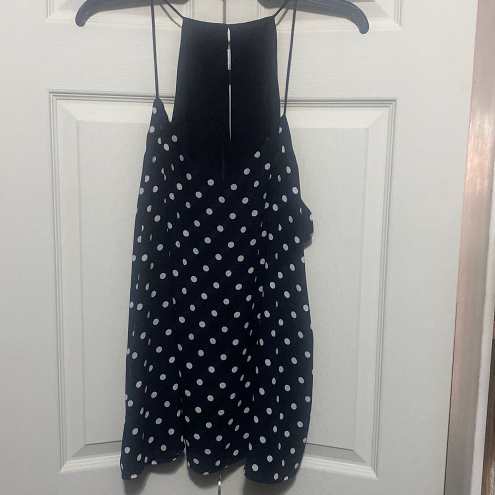 Express black & white polka dot tank